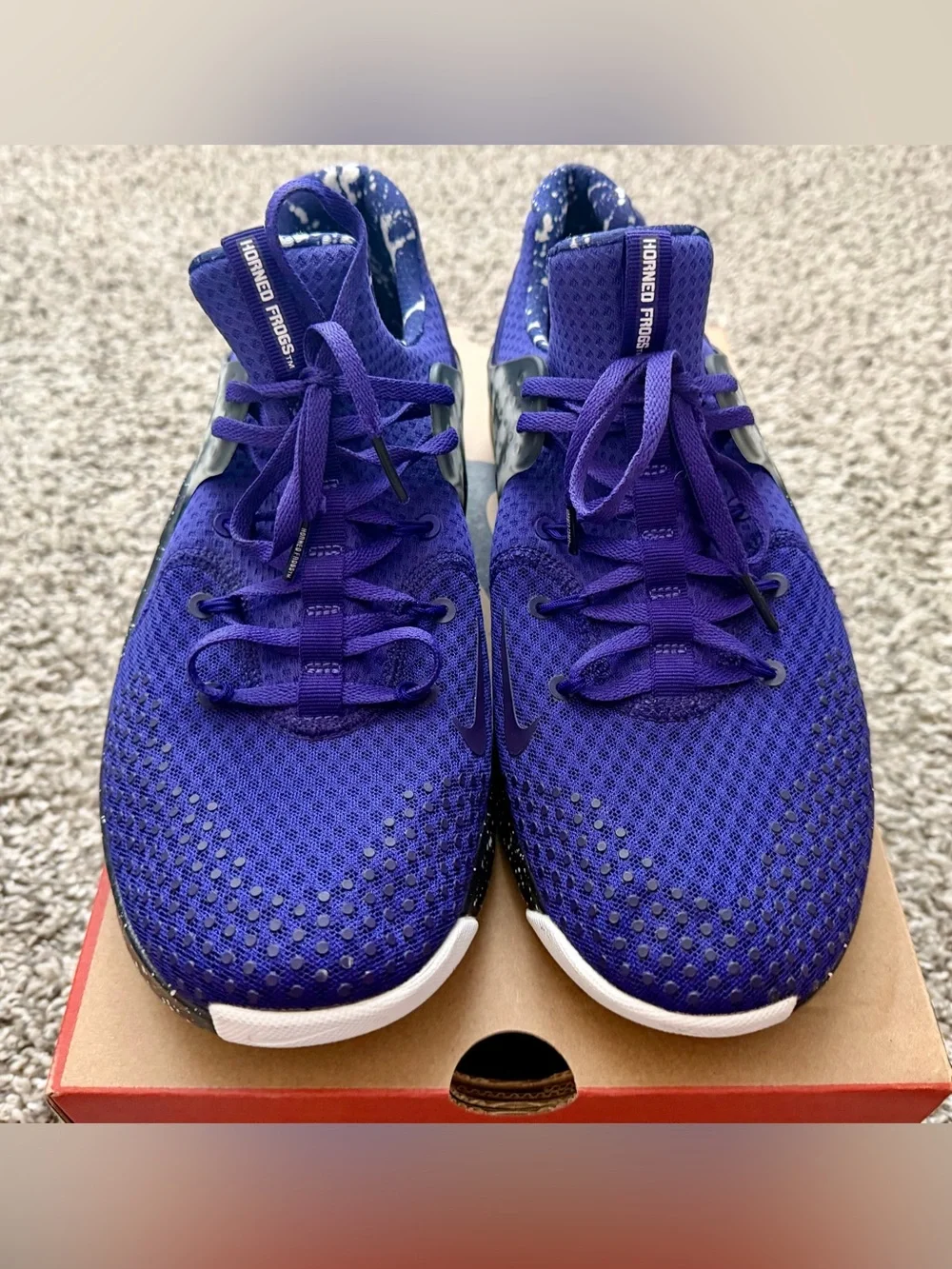Nike Free TR 8 Mens Size 12 TCU Horned Frogs Purple Running Shoes